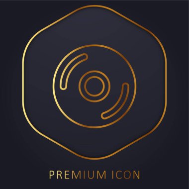 Big CD golden line premium logo or icon clipart