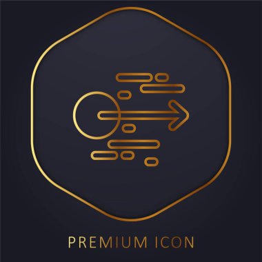 Hızlanma, altın çizgi prim logosu veya simgesi