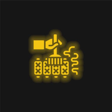 Fırça sarısı parlak neon ikonu