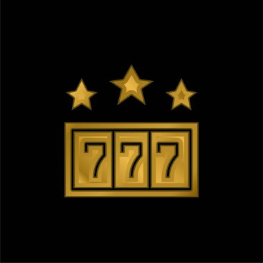 777 altın kaplama metalik simge veya logo vektörü