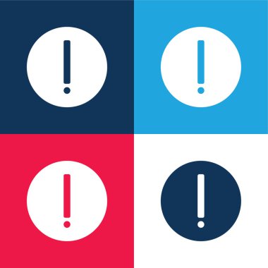 Attention blue and red four color minimal icon set clipart