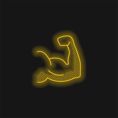 Parlayan sarı neon simgesi