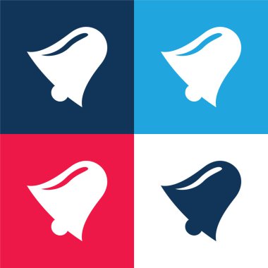 Zil mavi ve kırmızı dört renk minimal simge kümesi