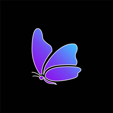 Big Wing Butterfly blue gradient vector icon clipart