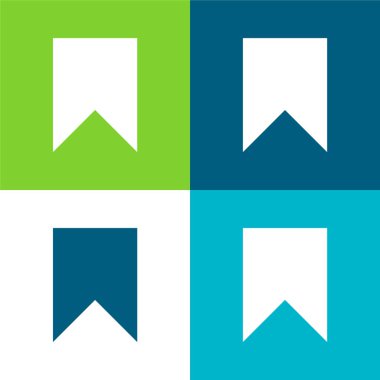 Yer imi Düz 4 renk minimal simgesi seti