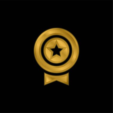 Rozet altın kaplama metalik simge veya logo vektörü