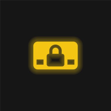 Engellenmiş Ticari Kart Sembolü Sarı parlak neon simgesi