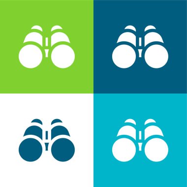 Dürbünler Düz dört renk minimal simgesi seti