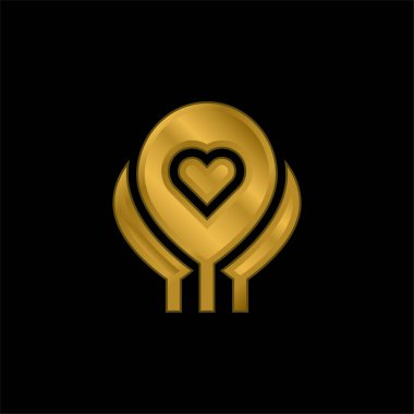 Balonlar altın kaplama metalik simge veya logo vektörü