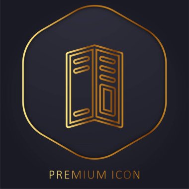 Big Brochure golden line premium logo or icon clipart