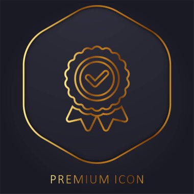 Rozet altın çizgi prim logosu veya simgesi