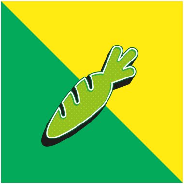 Büyük Havuç Yeşil ve Sarı Modern 3D vektör simgesi logosu