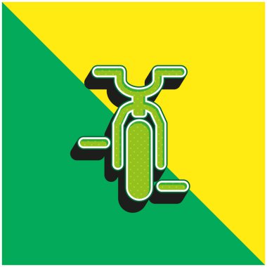 Bisiklet Yeşil ve Sarı 3D vektör simgesi