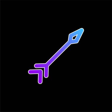 Ok mavi eğimli vektör simgesi