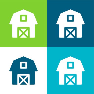 Ahır Düz 4 renk en küçük simge kümesi