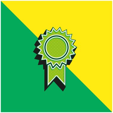 Ödül Yeşil ve Sarı Modern 3D vektör simgesi logosu