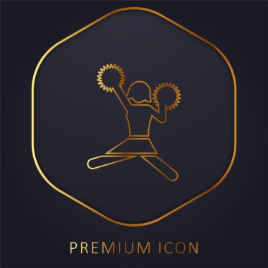 Amerikan Futbolu Amigo Kızı Altın Çizgi prim logosu veya simgesi atladı