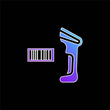 Barcode Scanner blue gradient vector icon clipart