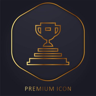 Achievement golden line premium logo or icon clipart