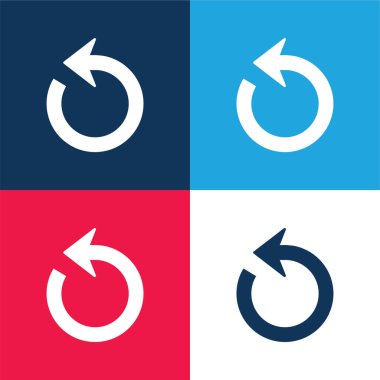 Ok Çemberi mavi ve kırmızı dört renk minimal simgesi seti