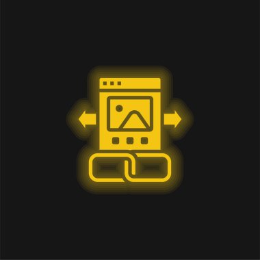 Arka bağlantı sarı parlayan neon simgesi