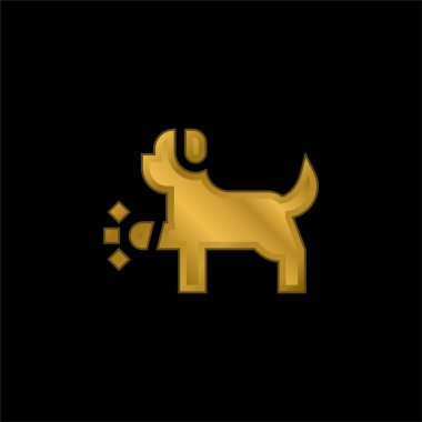 Animal gold plated metalic icon or logo vector clipart