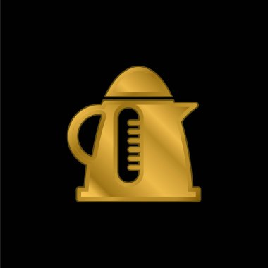 Boiler gold plated metalic icon or logo vector clipart