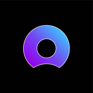 Isırılmış Donut mavi eğimli vektör simgesi