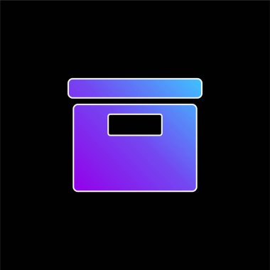 Yan Görünümden Kutu Mavi Gradyan vektör simgesi