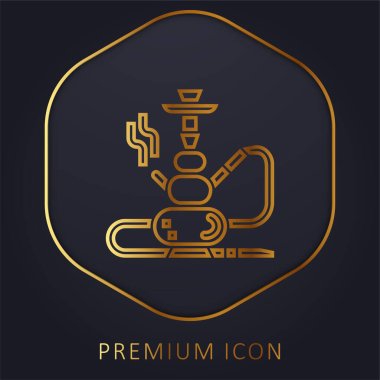Bong altın çizgi premium logosu veya simgesi