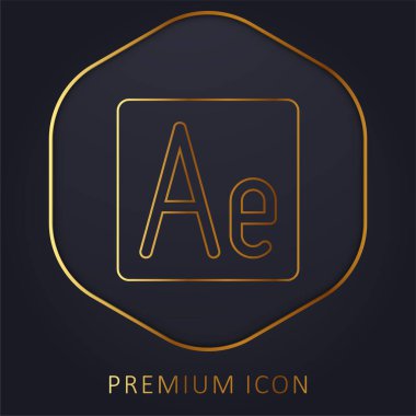 Efektten sonra altın çizgi prim logosu veya simgesi