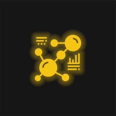 Biyoloji sarı parlak neon simgesi