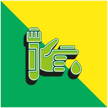 Kan Testi Yeşil ve Sarı Modern 3D vektör simgesi logosu