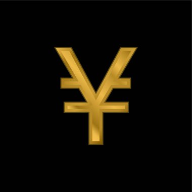 Big Yen Sembol altın kaplama metalik simge veya logo vektörü