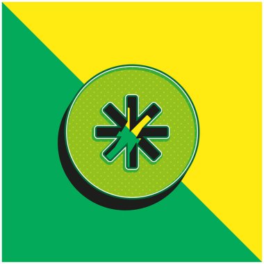 Asterisk Yeşil ve Sarı 3D vektör simgesi logosu