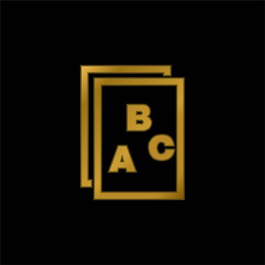 Kağıt Arayüzü 'ndeki ABC Harfleri Simge altın kaplama metalik simge veya logo vektörü