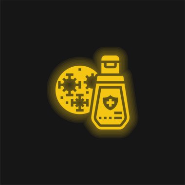 Antibacterial Gel yellow glowing neon icon clipart