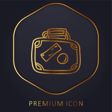 Bagaj El Taslak Etiketleri Altın Çizgi prim logosu veya simgesi ile