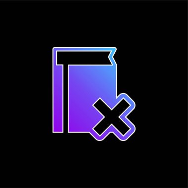 Çapraz Çapraz Silme Sembol mavi eğimli vektör simgesi ile Kitap