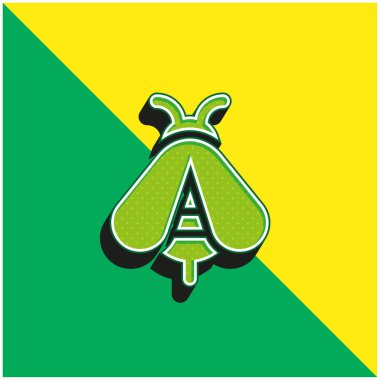 Arı Yeşili ve Sarı Modern 3D vektör simgesi logosu