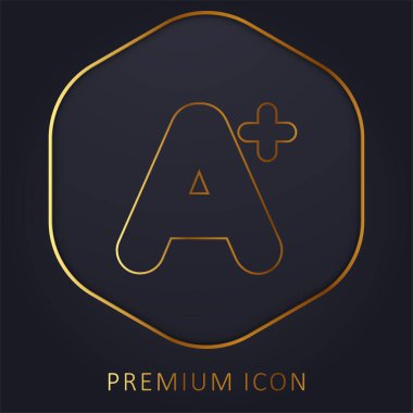 A + Mark altın çizgi premium logosu veya simgesi