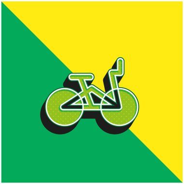 Bmx Yeşil ve sarı modern 3d vektör simgesi logosu