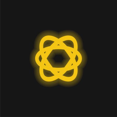Atom sarısı parlak neon simgesi