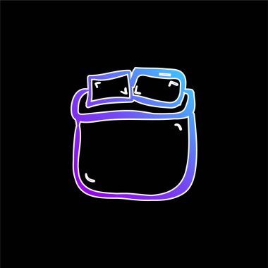 Çift Boyutlu Yatak Mavi Gradyan Vektör Simgesini Çiz