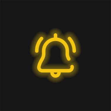 Alarm sarı parlayan neon simgesi