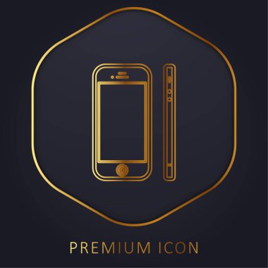Apple İphone 4 from Front and Side View Golden Line premium logosu veya simgesi