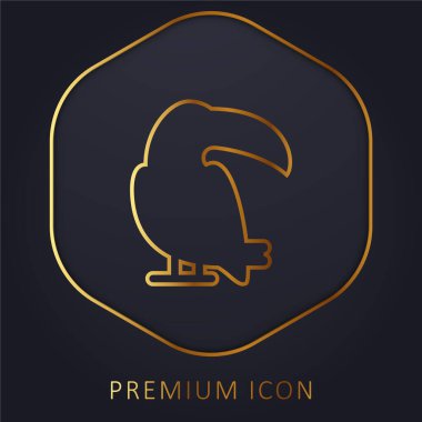 Big Toucan altın çizgisi prim logosu veya simgesi