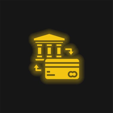 Bankanın sarı parlak neon simgesi