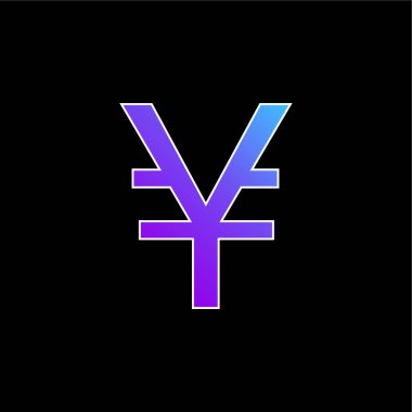 Big Yen Sembol mavi gradyan vektör simgesi