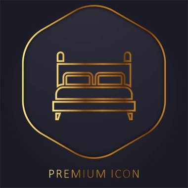Yatak altın çizgisi prim logosu veya simgesi
